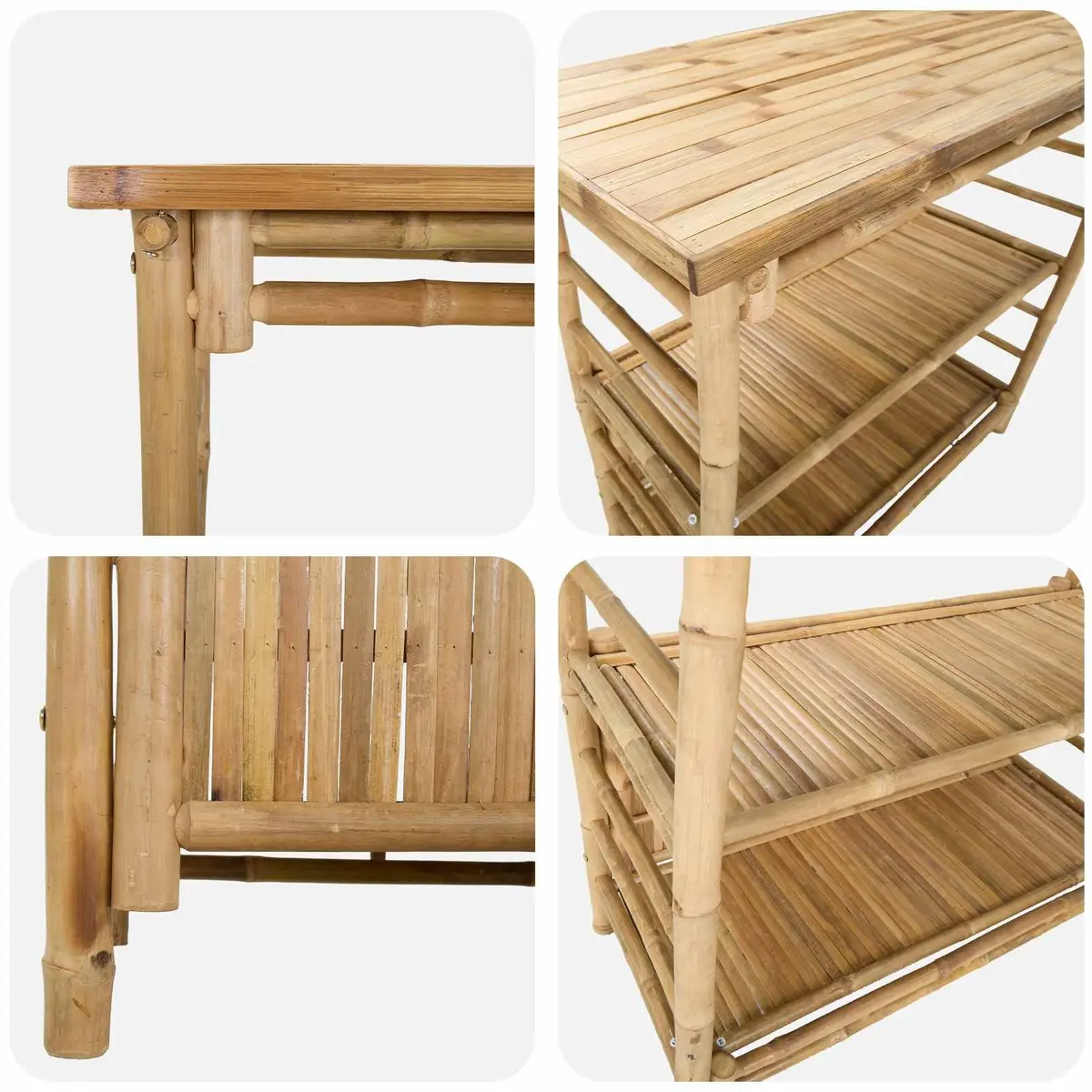 Outdoor Bar Table Bamboo Brown Modern Garden Patio 110 x 50 x 105 cm