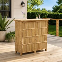 Outdoor Bar Table - Dimensions 115 x 55 x 105 cm, Bamboo Brown