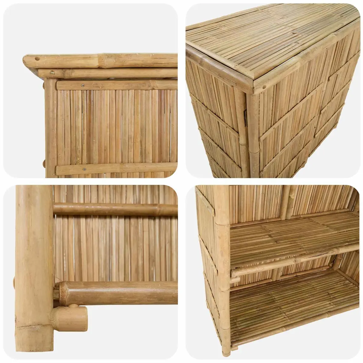 Outdoor Bar Table Bamboo Natural Brown 115 x 55 x 105 cm Patio Furniture