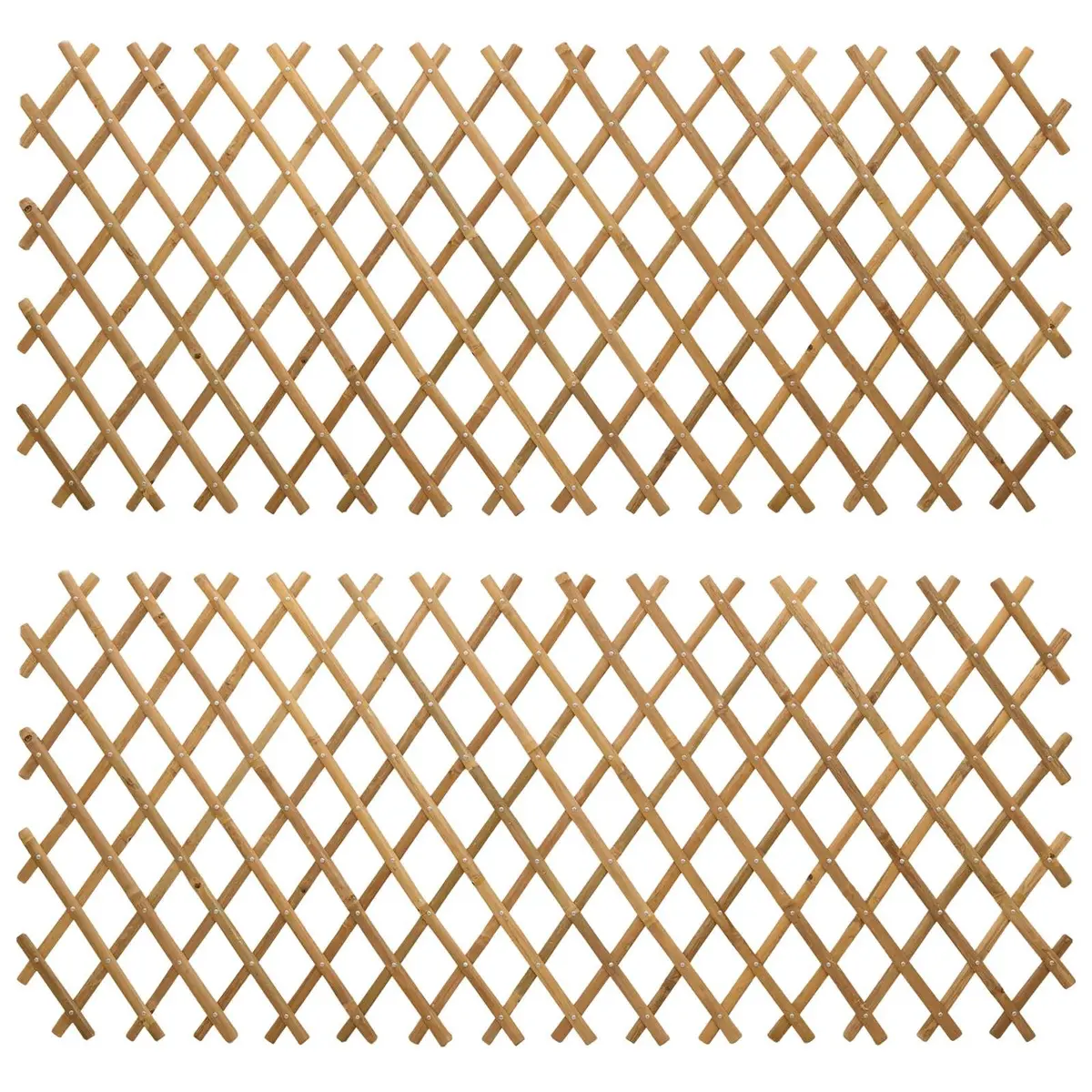 Bamboo Trellis Fence Panel Garden Plant Support Beige 100 x 105 cm 2 Piece