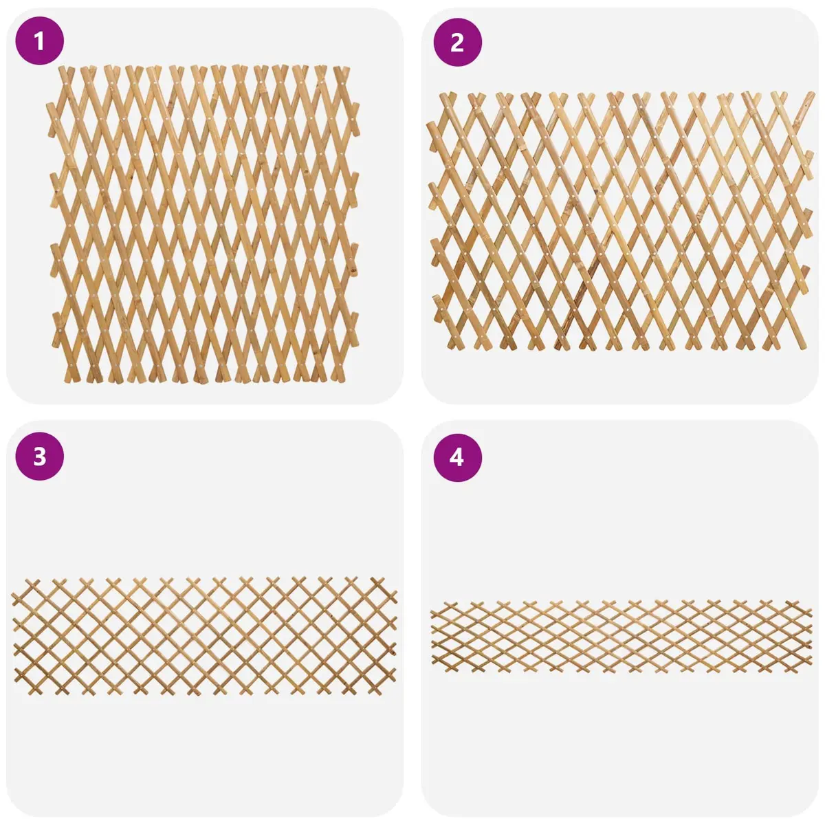 Bamboo Trellis Fence Panel Garden Plant Support Beige 100 x 105 cm 2 Piece