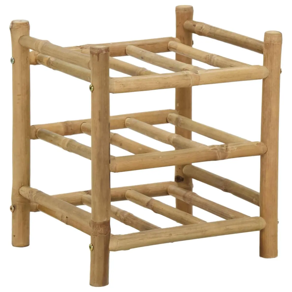 Wine Rack Indoor Kitchen Dining Bar Natural Bamboo Modern Storage Display 32.5 x 29.5 x 36 cm