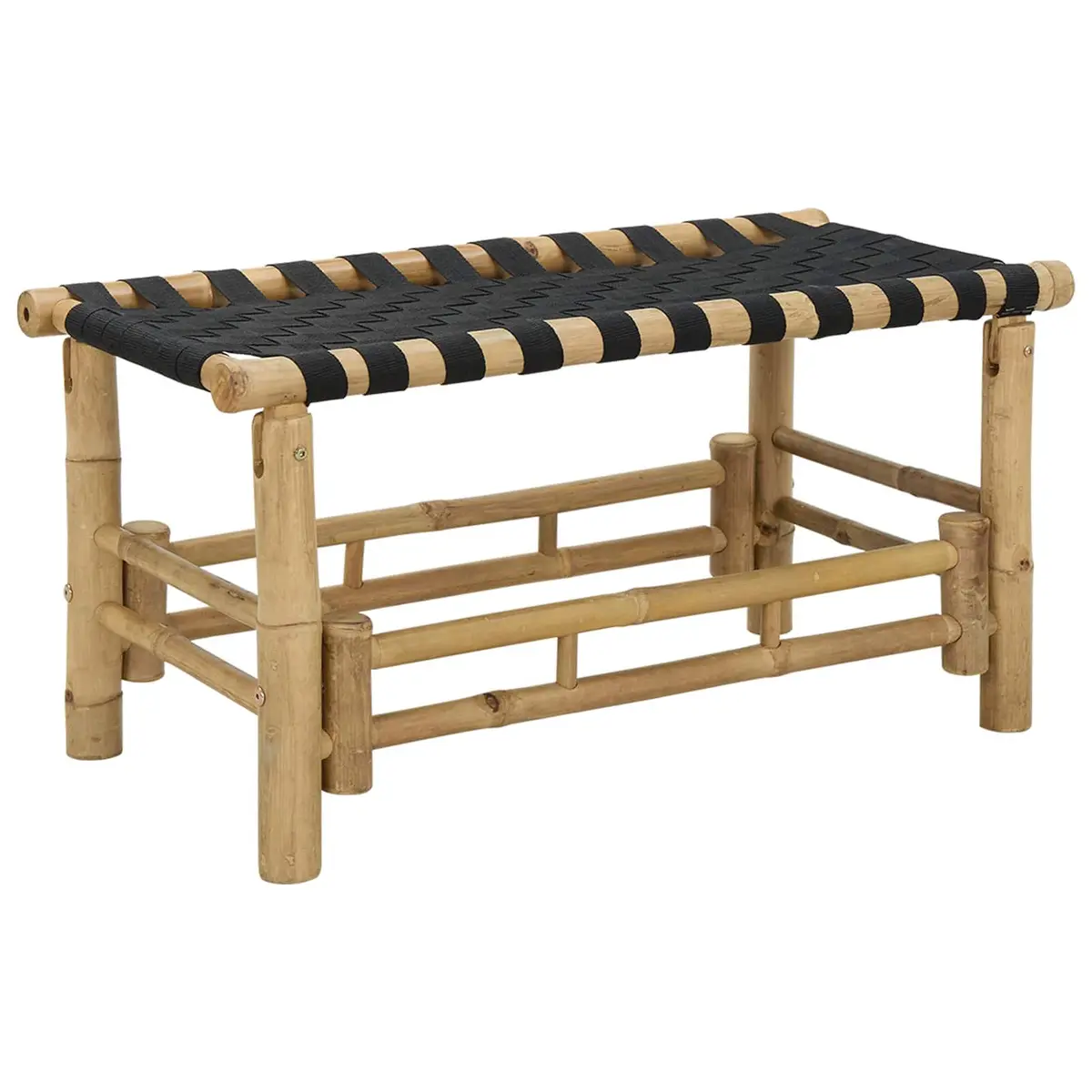 Bamboo Garden Bench 80 x 38 x 40 cm Rectangular Outdoor Indoor Seating Brown