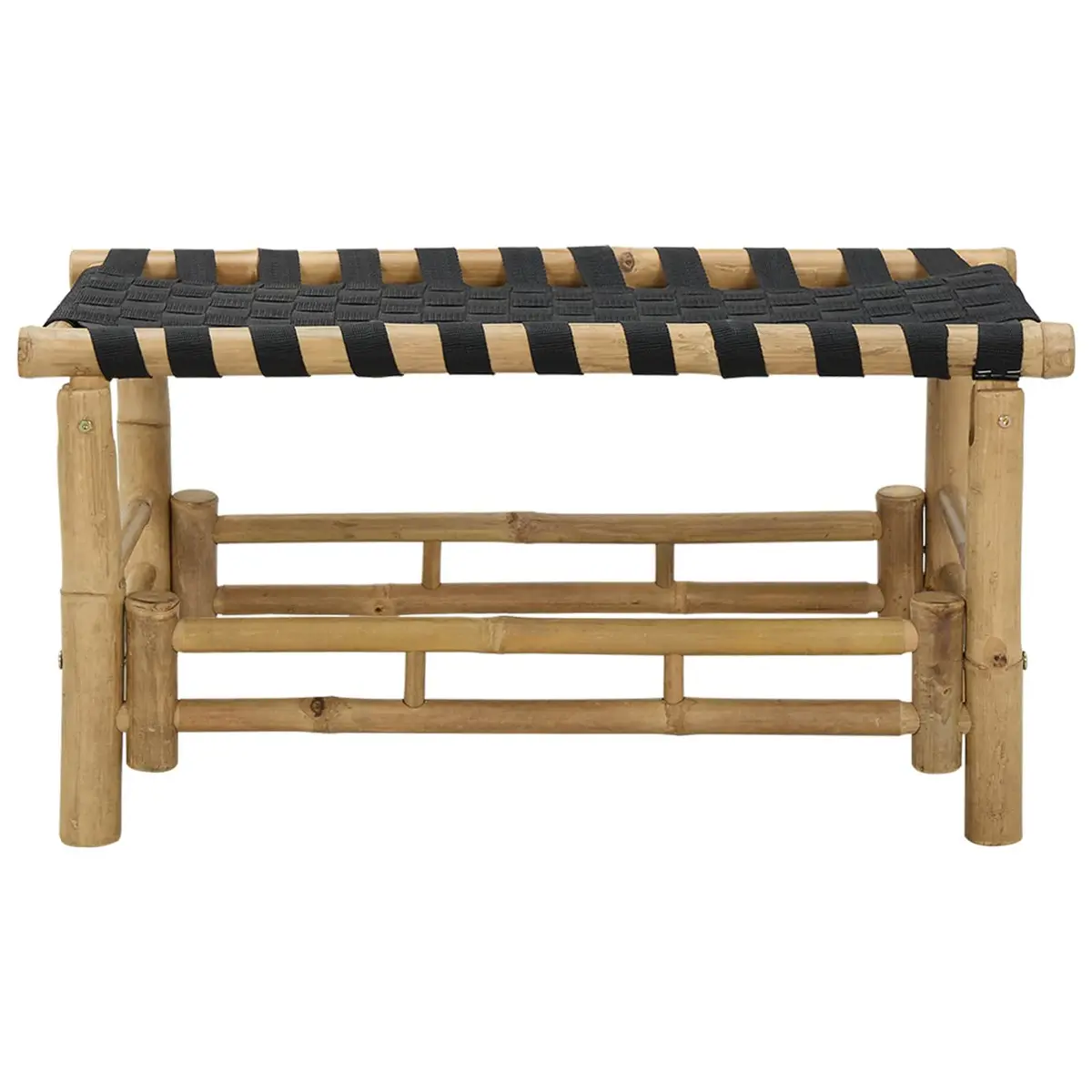 Bamboo Garden Bench 80 x 38 x 40 cm Rectangular Outdoor Indoor Seating Brown