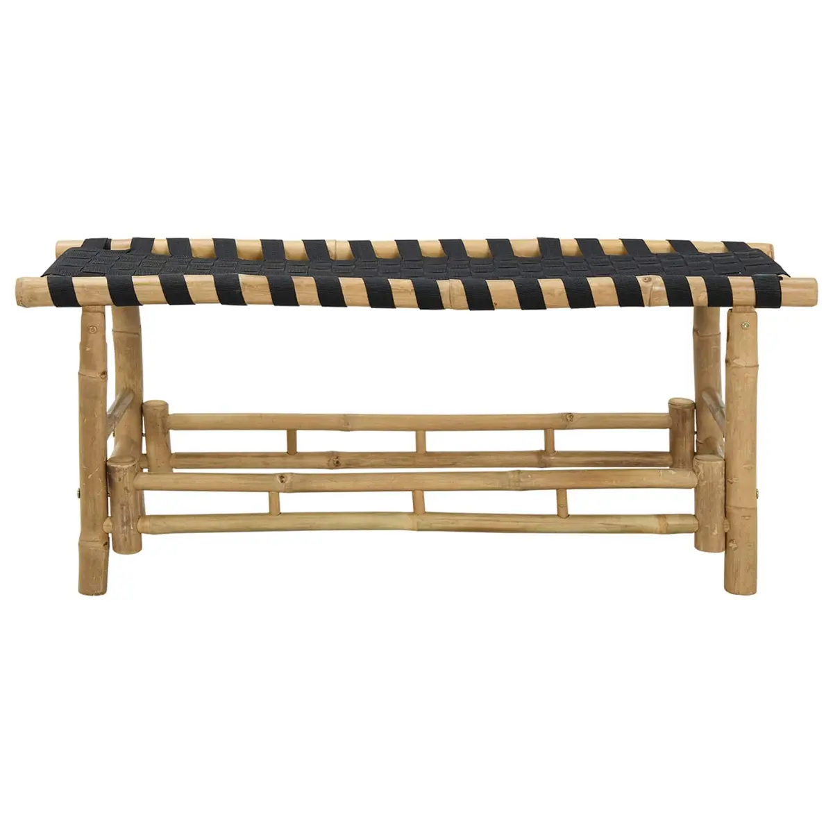 Garden Bench 110x38x40cm Bamboo Rectangular Outdoor Indoor Seating Patio