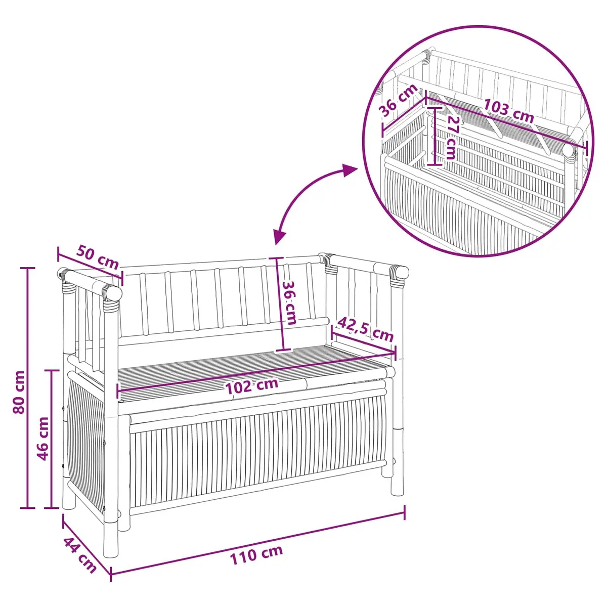 Garden Storage Bench Outdoor Seating Patio Furniture with Storage Compartment