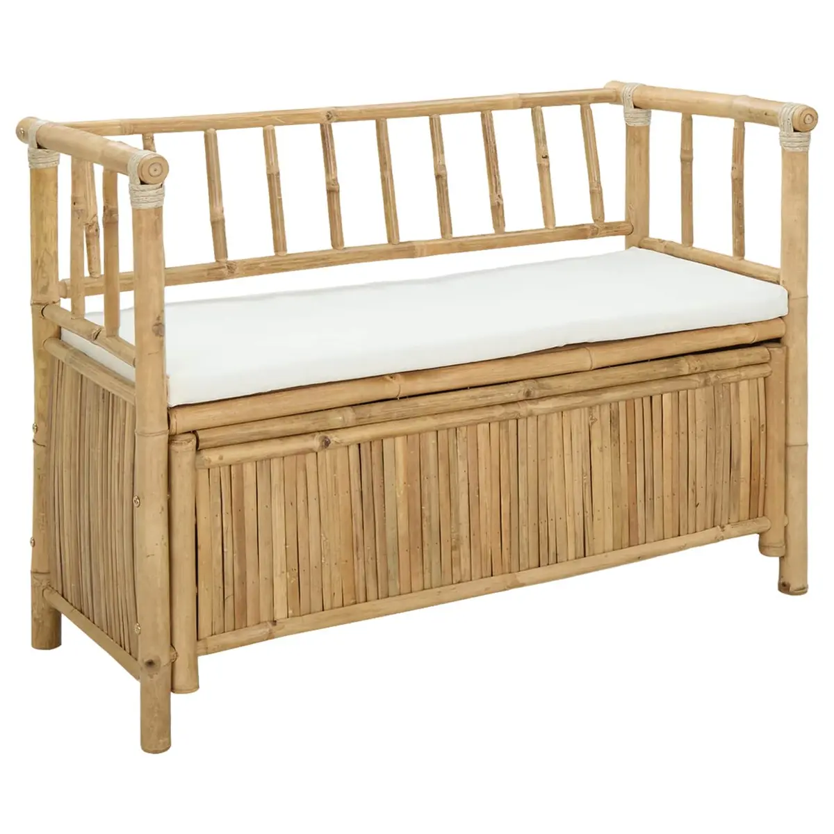 Garden Storage Bench Outdoor Use Bamboo 110x47x80cm Brown