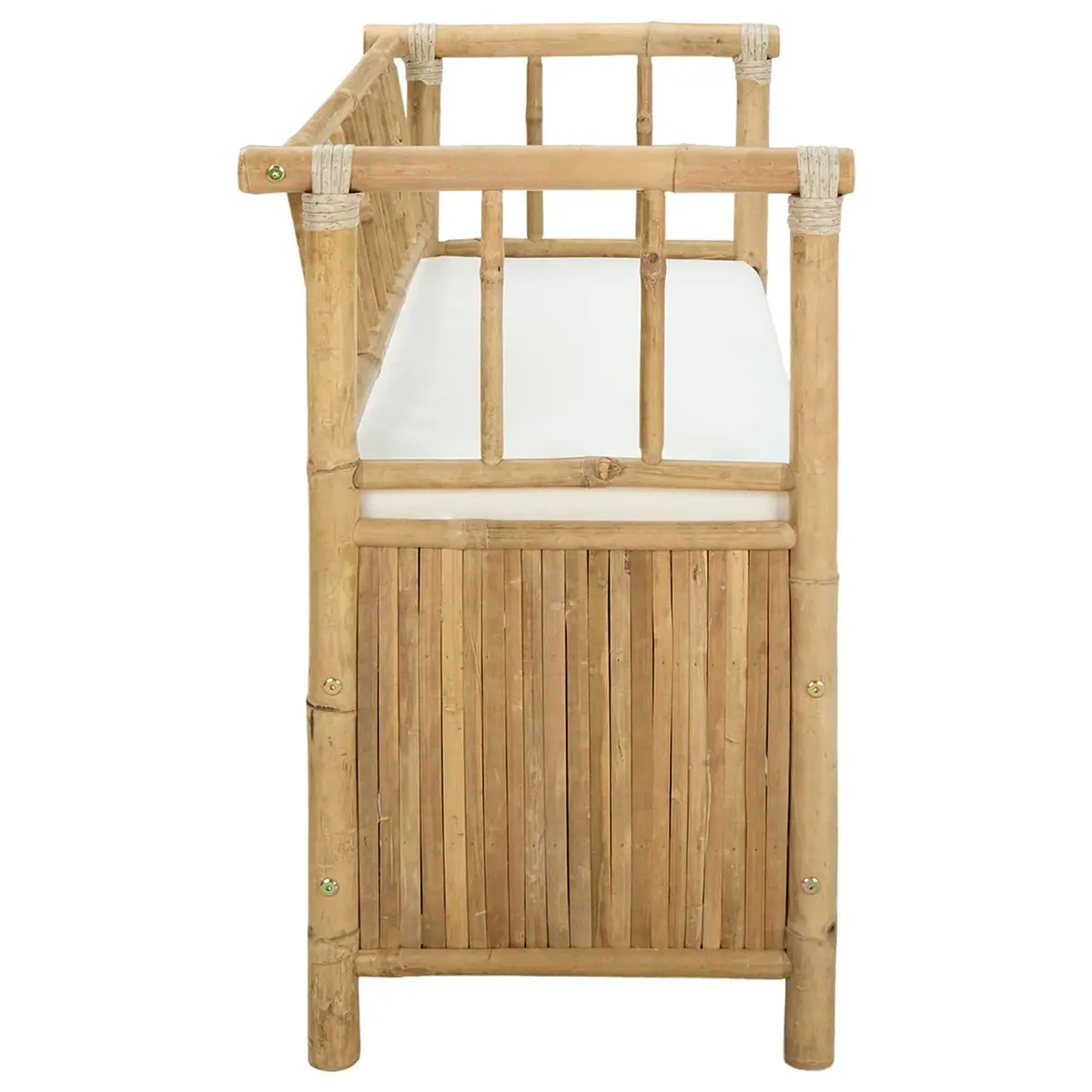 Garden Storage Bench Outdoor Use Bamboo 110x47x80cm Brown