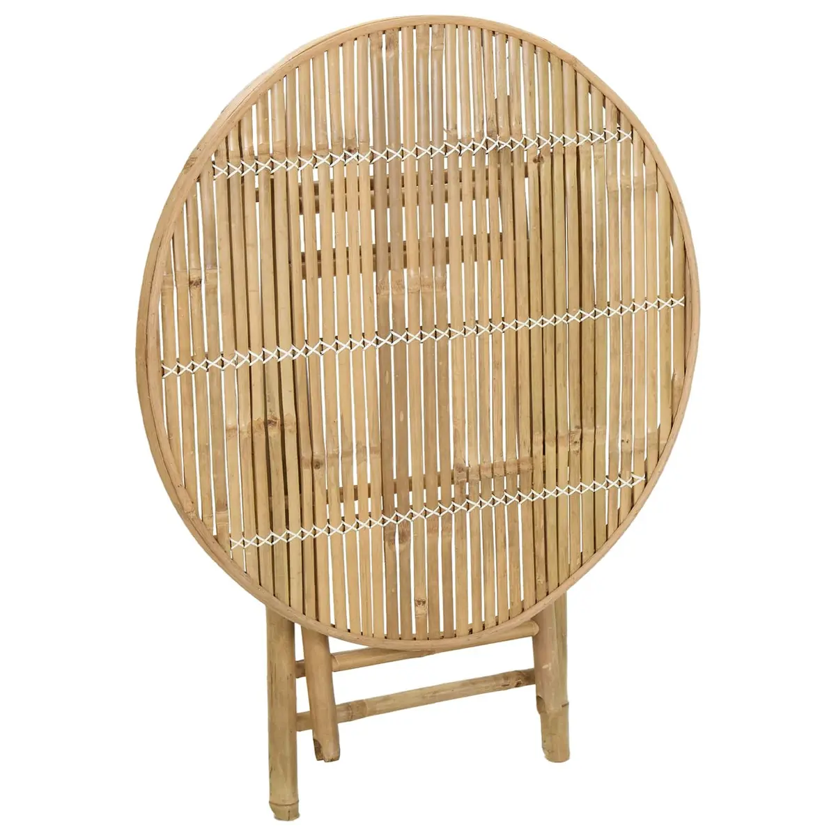 Bamboo Garden Table Indoor Outdoor Foldable Natural Brown 80x70cm