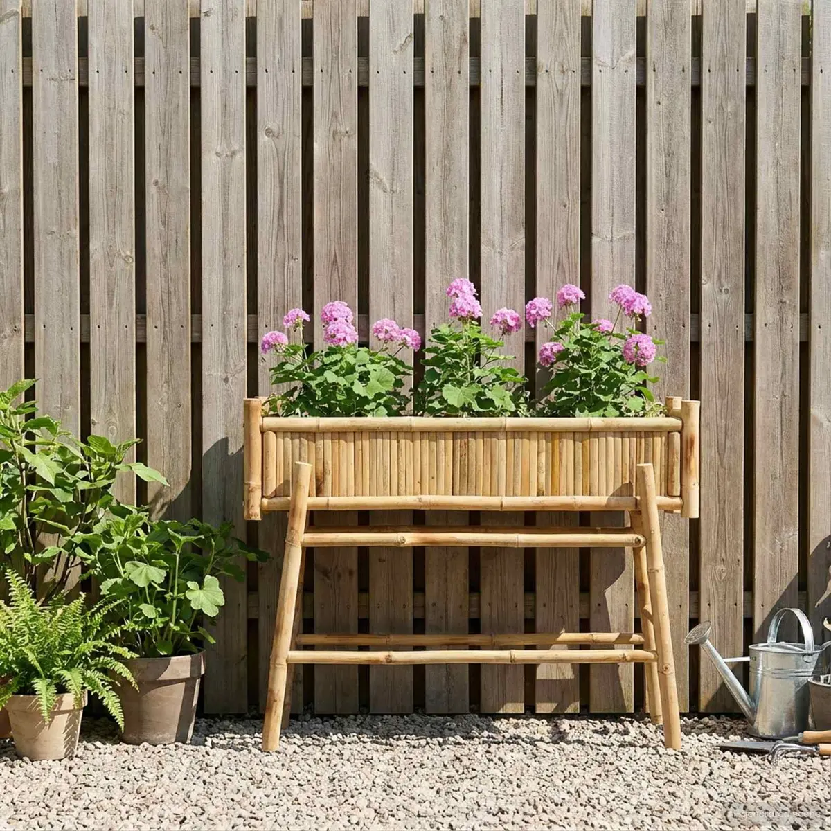 Garden Planter Outdoor Patio Balcony Bamboo 100 x 38 x 74 cm Brown