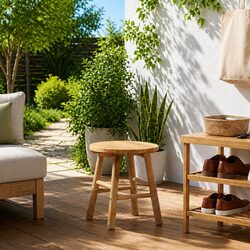 Garden Stool Dimensions: Ø 38 cm, Height 42 cm, Brown