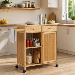 Specifications of Bamboo Kitchen Trolley - 90.5 x 36 x 86.5 cm
