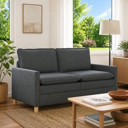 Sofa Dark Grey 156x81x87.5cm Modern Lounge Couch Fabric Upholstery Living Room