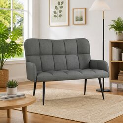 2-Seater Dark Grey Sofa Dimensions and Features