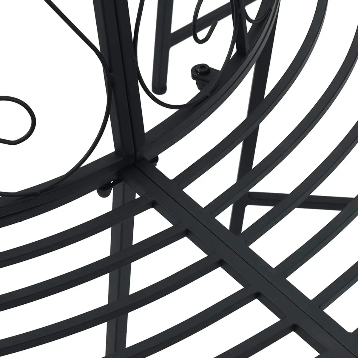 Tree Bench Round Garden Seating Outdoor Furniture Steel Black 160cm