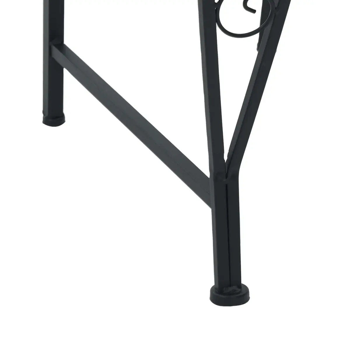 Outdoor Tree Bench 4-Seater Half-Round Garden Backyard Furniture Black Steel