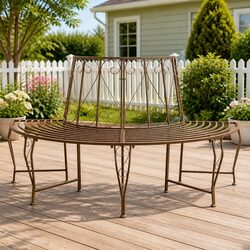 4-Seater Tree Bench - Dimensions 160x80x89cm, Steel Frame