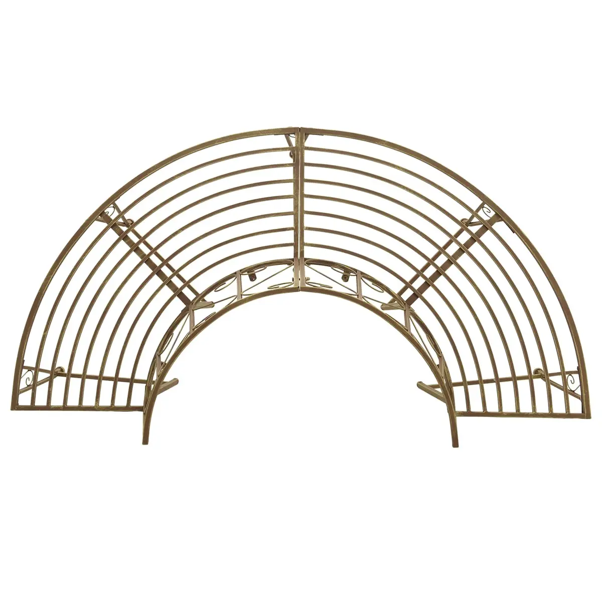 Outdoor Tree Bench 4-Seater Garden Furniture Steel Frame Backyard