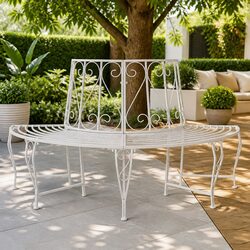 Outdoor Tree Bench Specifications: 4-Seater, Steel Frame