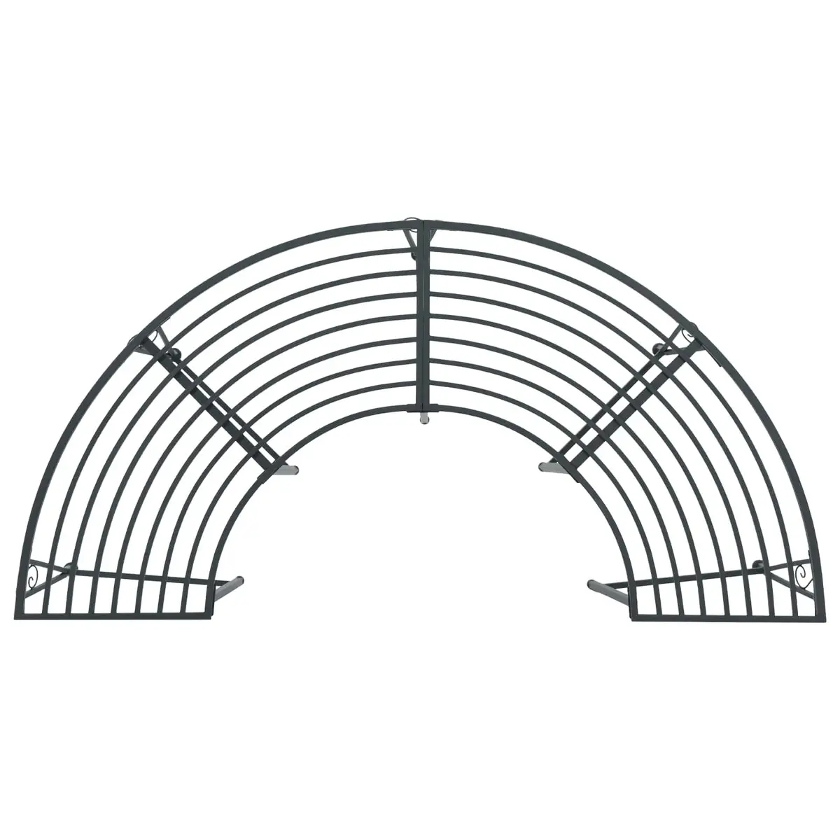 4-Seater Tree Bench Outdoor Garden Seating Steel Frame Grey 160cm