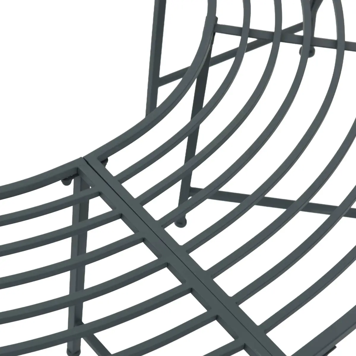 4-Seater Tree Bench Outdoor Garden Seating Steel Frame Grey 160cm