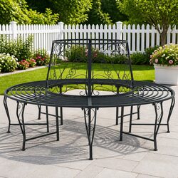 Specifications of 8-Seater Round Tree Bench in Grey