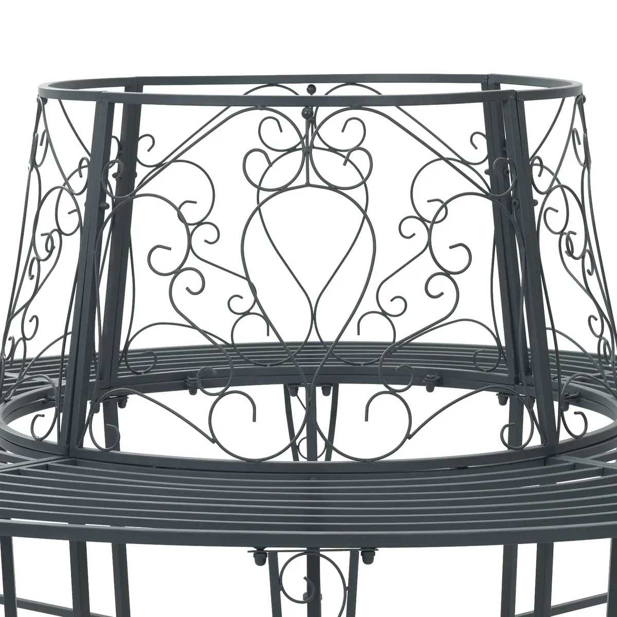 8-Seater Round Tree Bench in Grey