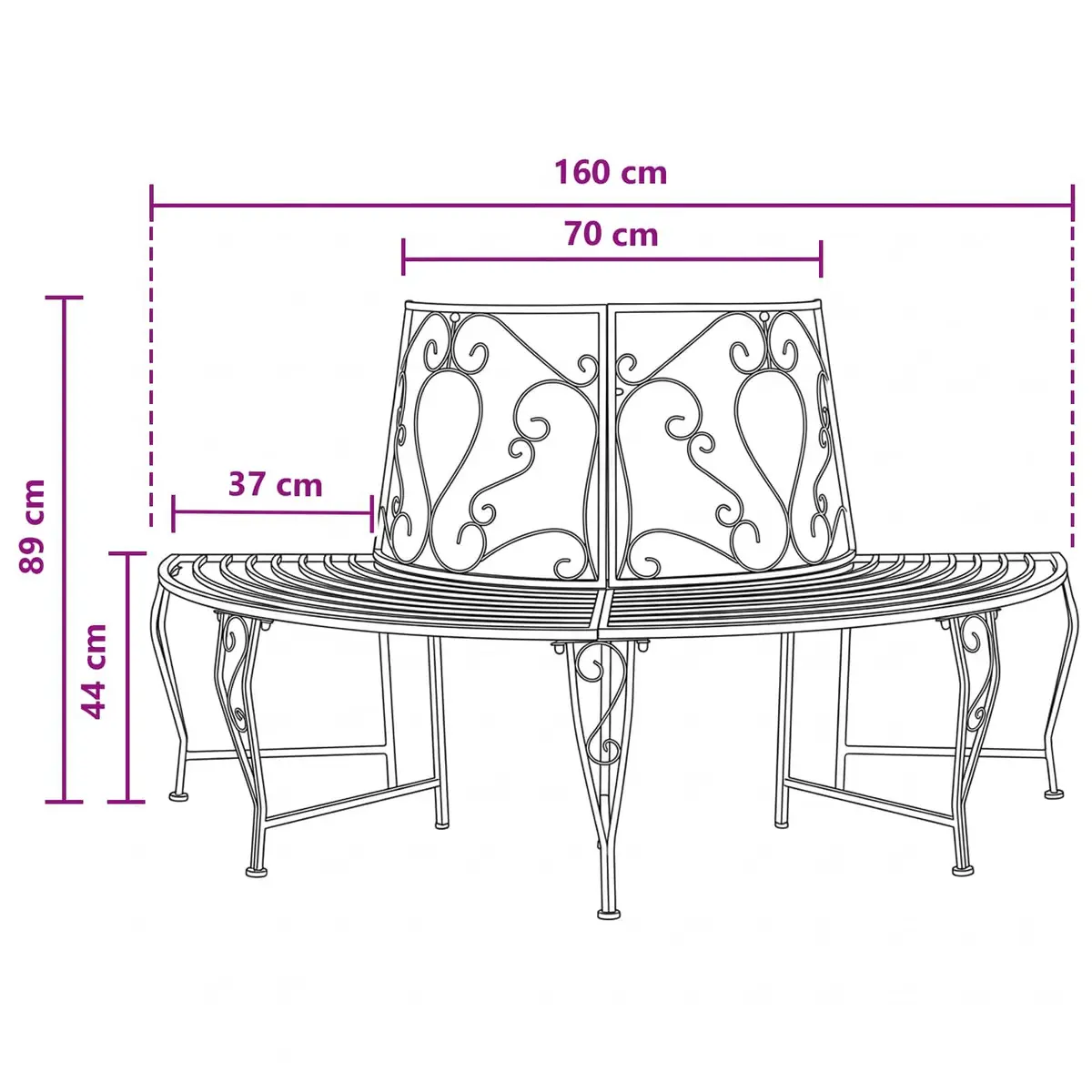 4-Seater Circular Garden Bench