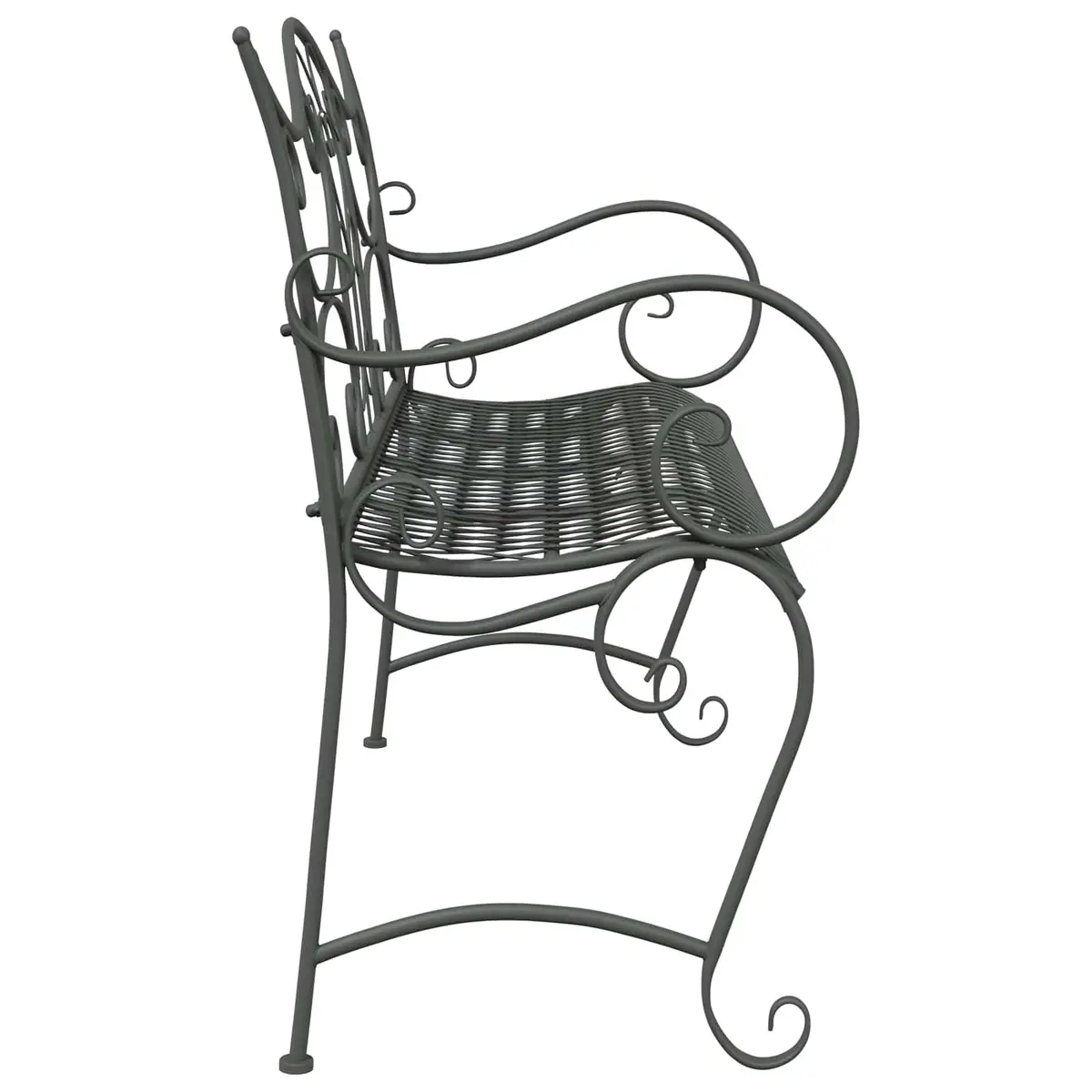 Garden Bench Outdoor Seating 2-Seater Silver Steel 114 x 56.5 x 90 cm
