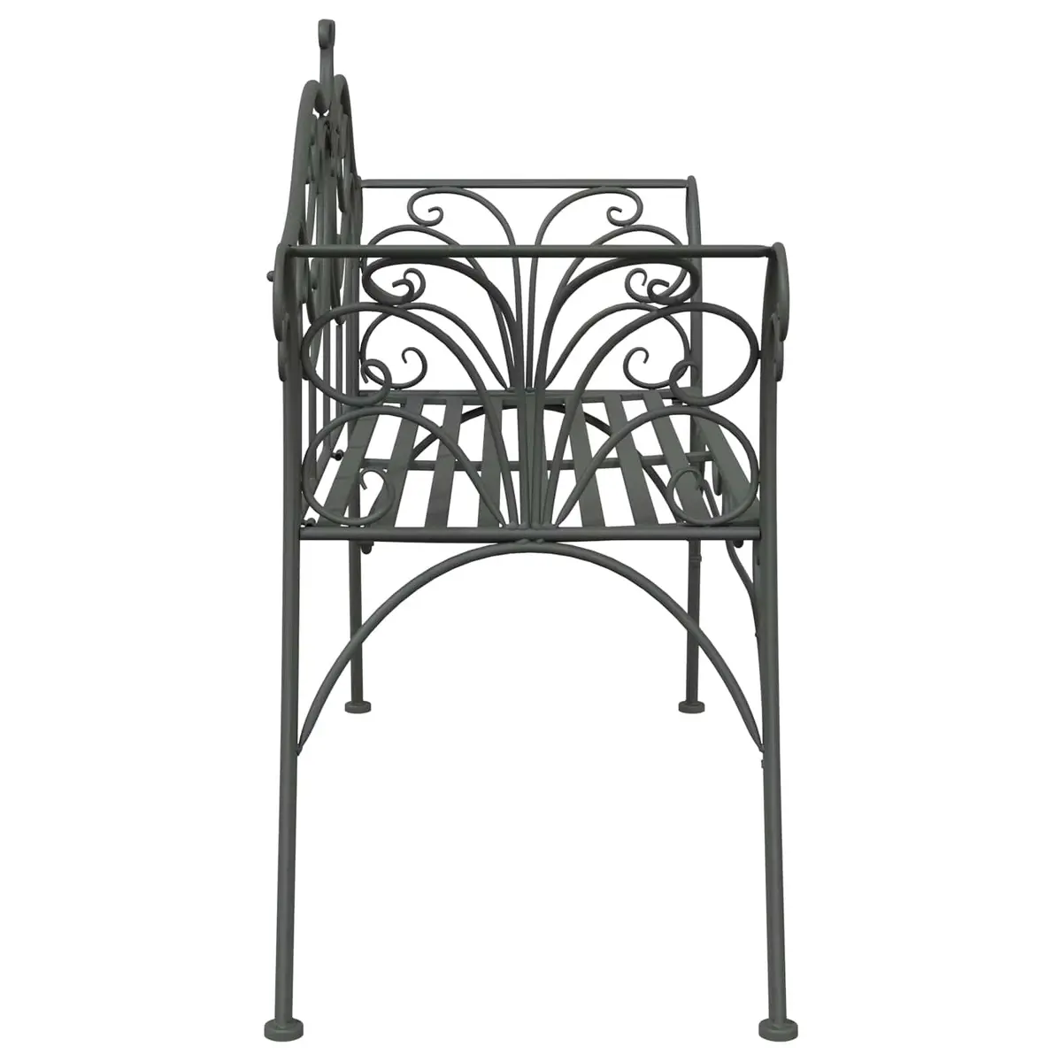 Garden Bench Outdoor Seating 2-Seater Steel Silver Grey 130cm