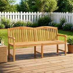 Outdoor Garden Bench Specifications: Solid Teak Wood, 150cm