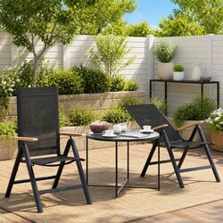 Reclining Outdoor Chair Specifications: Black Frame
