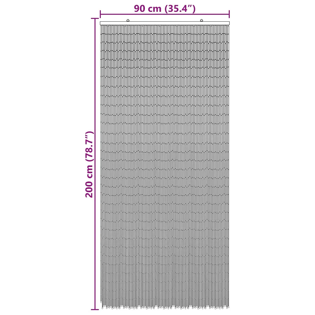 Insect Door Curtain for Patio Balcony 200 x 90 cm Multicolour Natural Bamboo Screen Decor