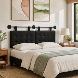Black Modern Wall-Mounted Headboard – Dimensions & Features