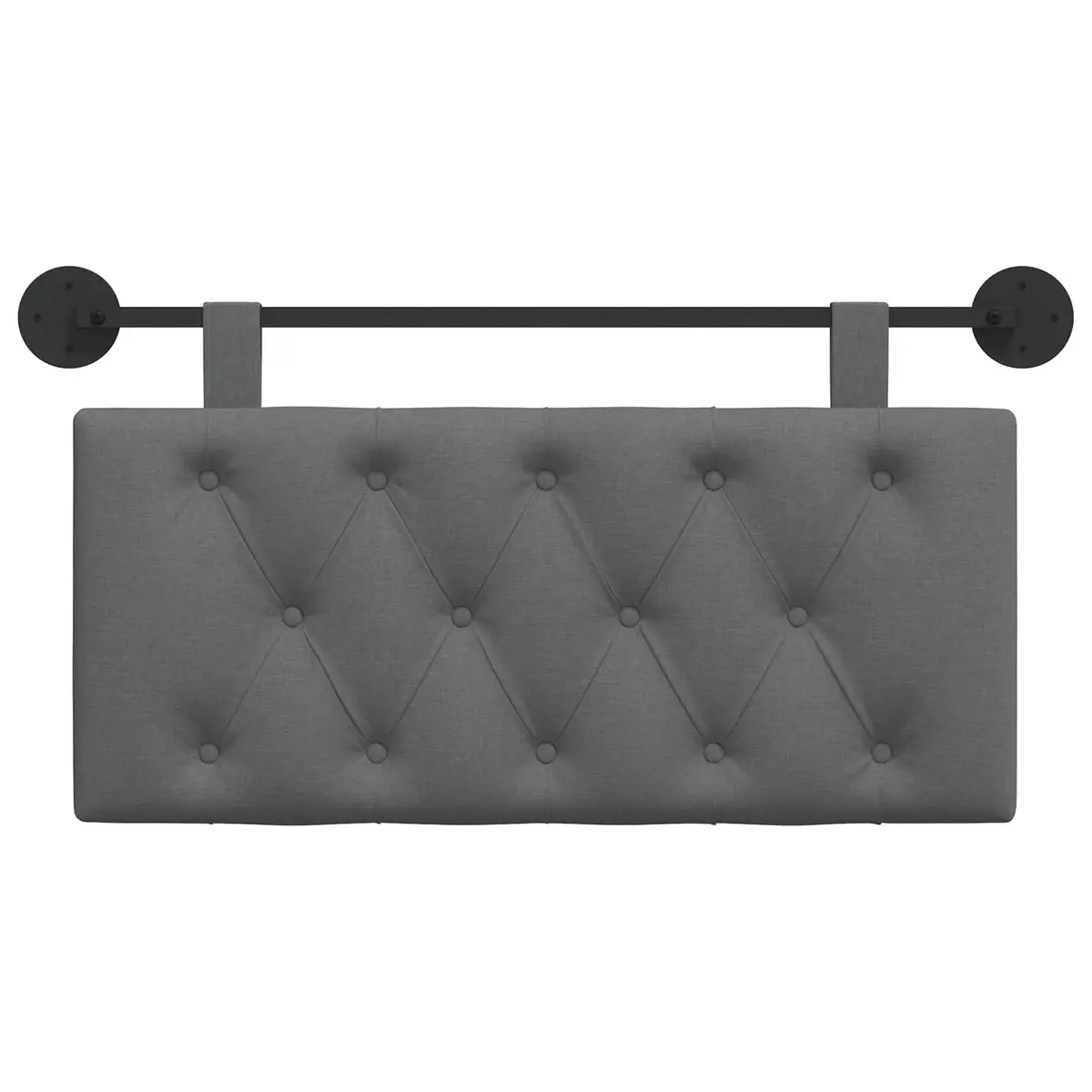 Hanging Headboard Wall-Mounted Bedroom Furniture Grey Fabric Upholstered