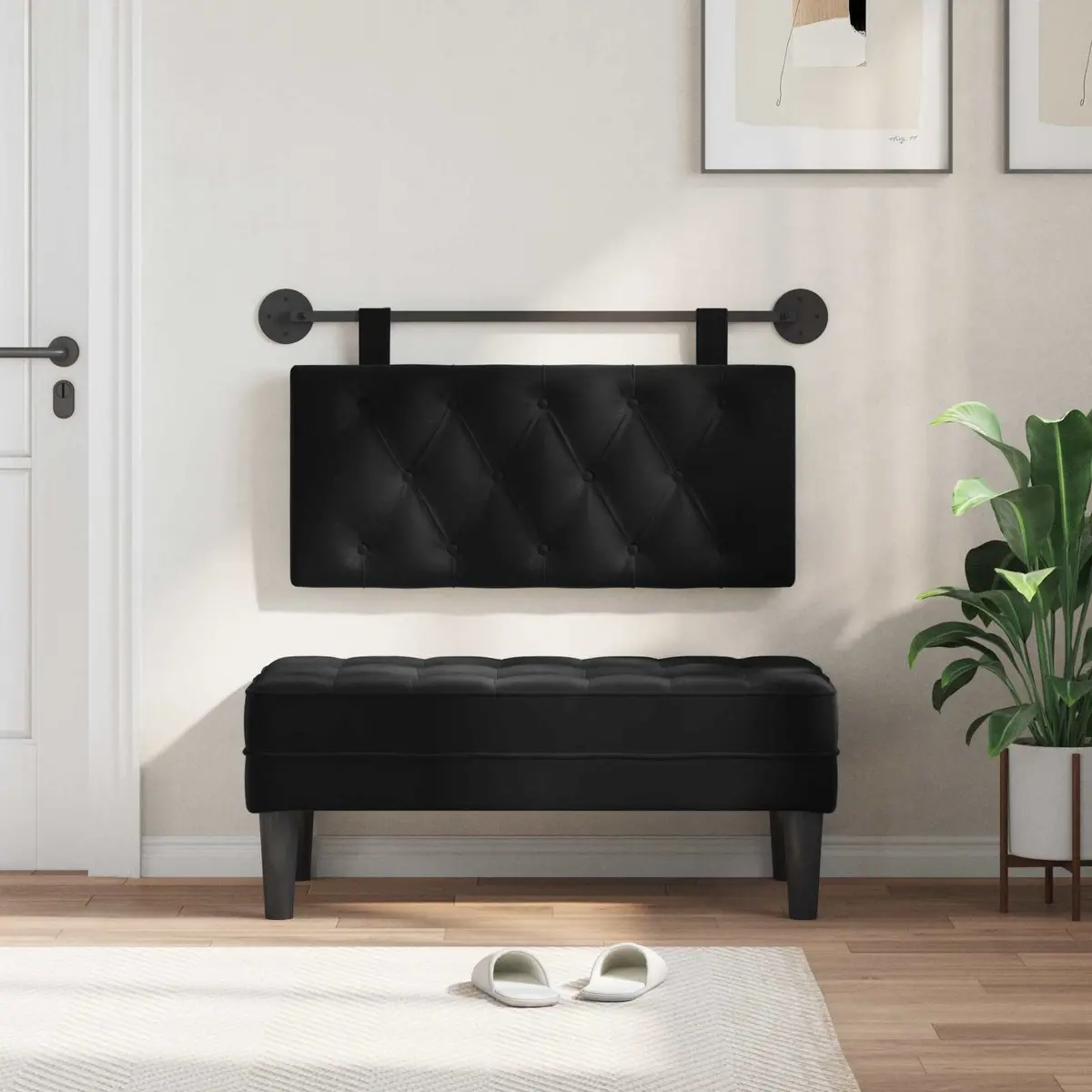 Hanging Headboard with LED Light