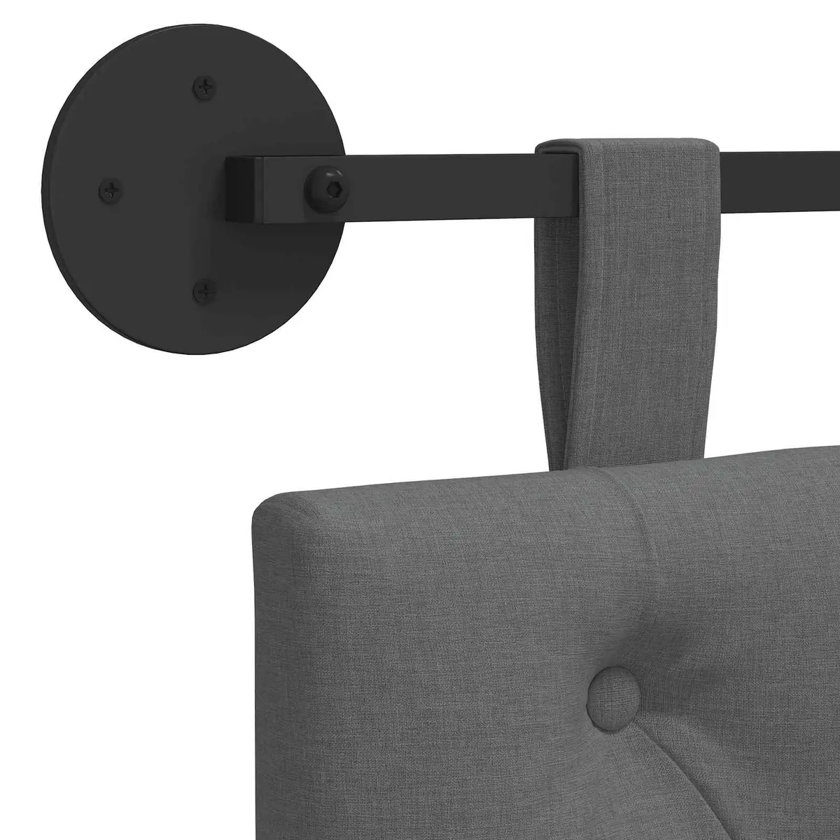 Hanging Headboard Wall-Mounted Bedroom Living Room Home Furniture Grey Fabric