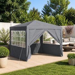 250x250x240cm Grey Outdoor Canopy with Steel Frame