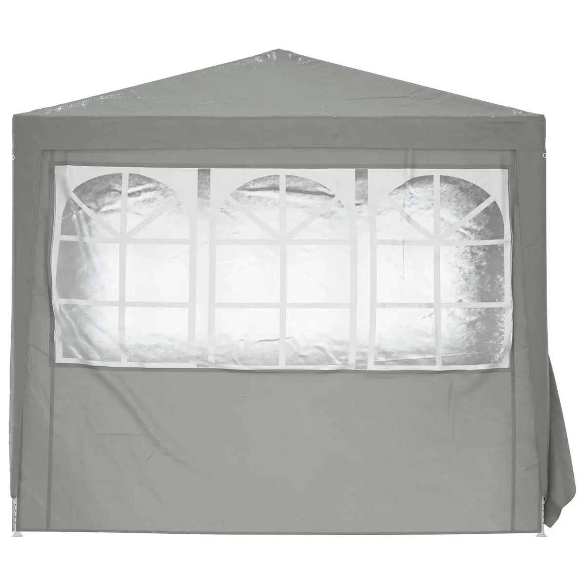 Party Tent Outdoor 250x250x240cm Grey Canopy Steel Frame Zipper Door