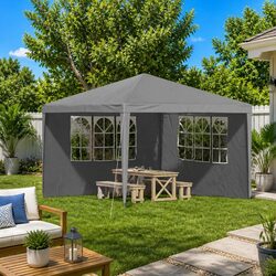 Party Tent Sidewall Panels 2 Pieces 300 x 195 cm Grey