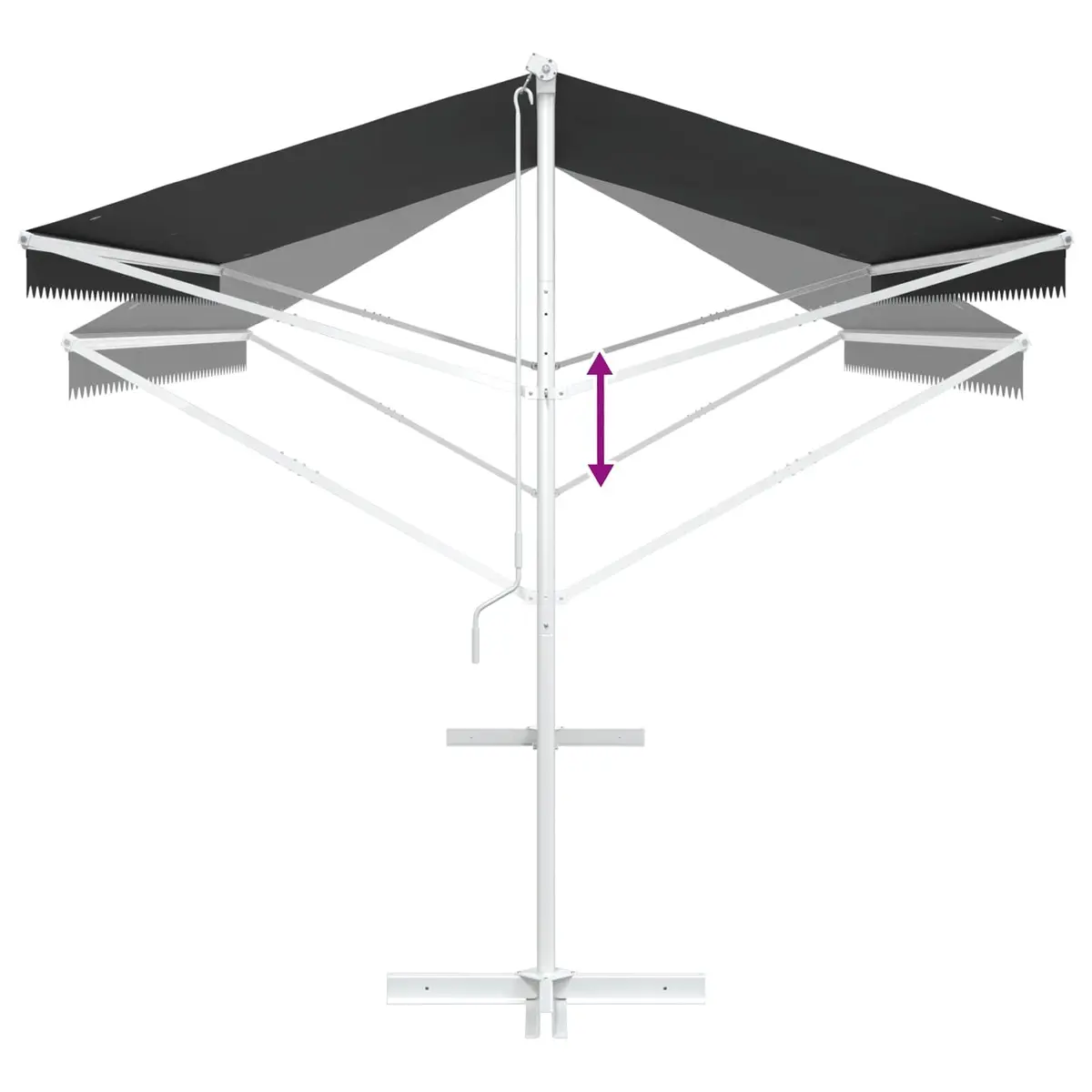 Free Standing Awning Outdoor Patio Garden Shade 5 x 3 m Anthracite Hand Crank