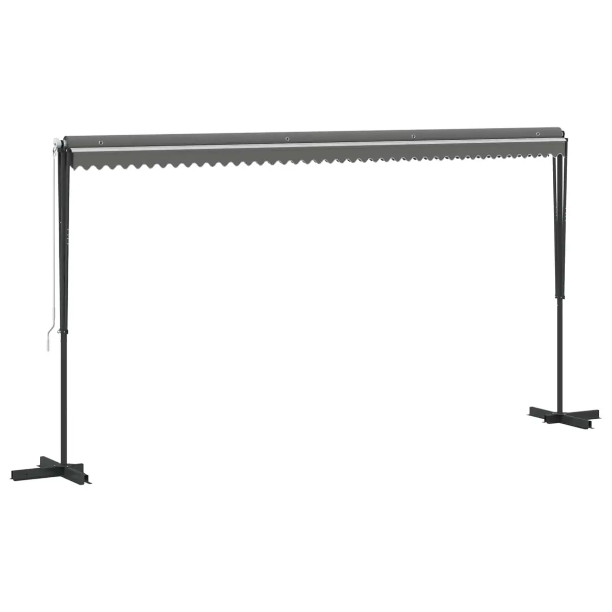 5 x 3 m Free Standing Awning with Grey PU Fabric and Steel Frame