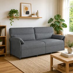Grey Sofa Contemporary Indoor Lounge Seat Metal Frame Foam Cushions Living Room