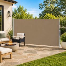 220 x 500 cm Retractable Side Awning in Taupe