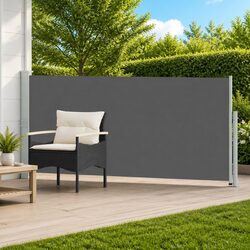 Retractable Side Awning Specs: 117 x 600 cm, Steel, Polyester