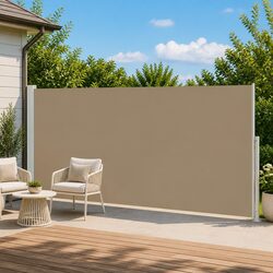 Retractable Side Awning Specifications: 180 x 600 cm, Steel Frame