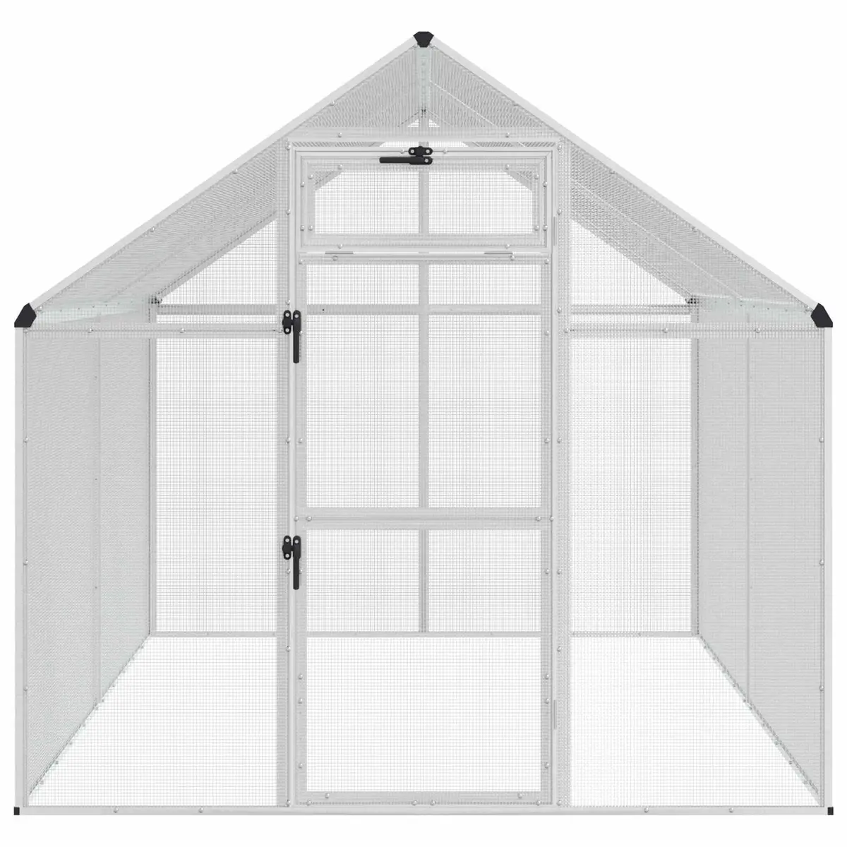 Bird Cage Silver 181.5 x 221 x 173.5 cm Outdoor Garden Welded Wire Mesh Aviary