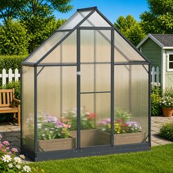 Garden Greenhouse Tunnel: 183.5 x 63.5 x 207 cm, Anthracite