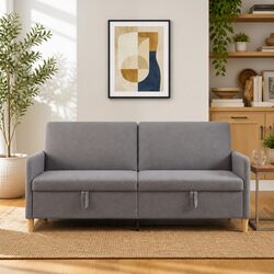 Dark Grey Storage Sofa: Dimensions 192 x 78 x 87 cm