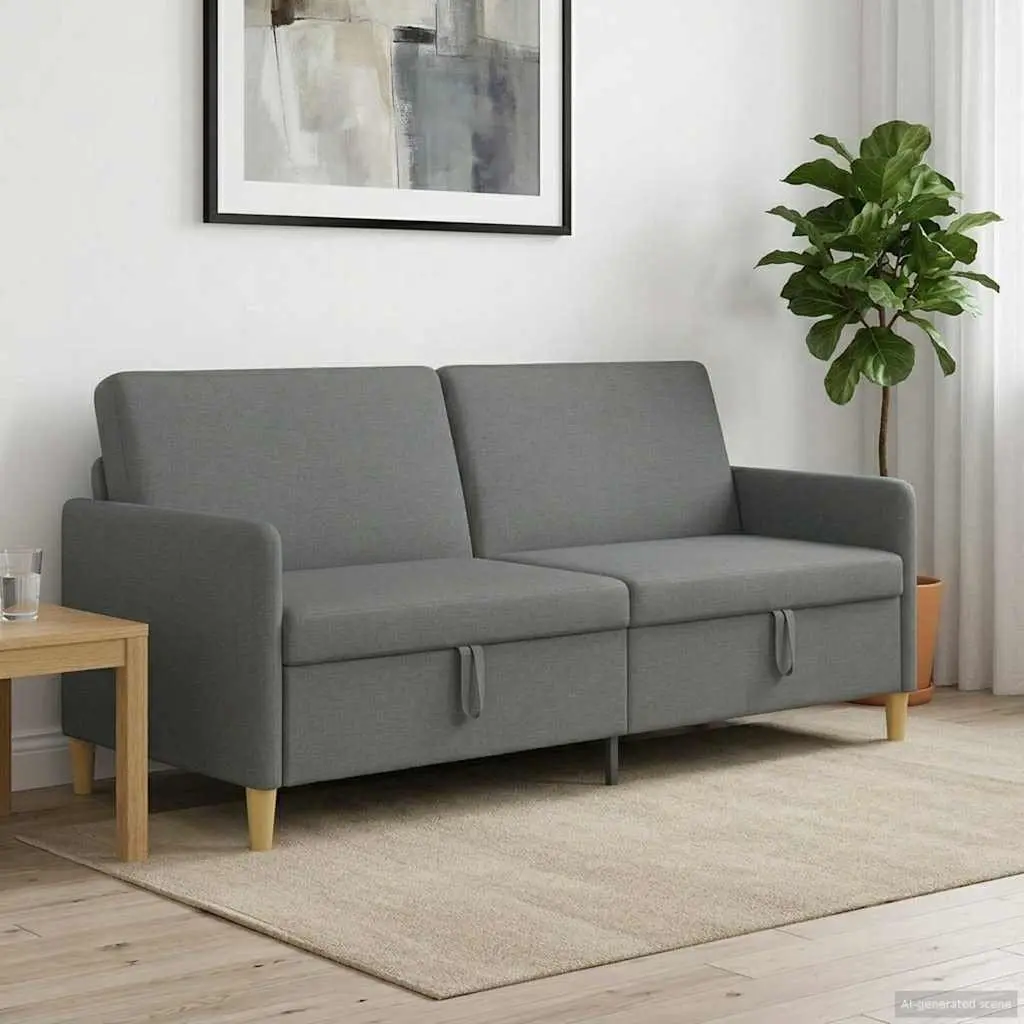 Storage Sofa Living Room Dark Grey Lift-Up Seat Removable Covers